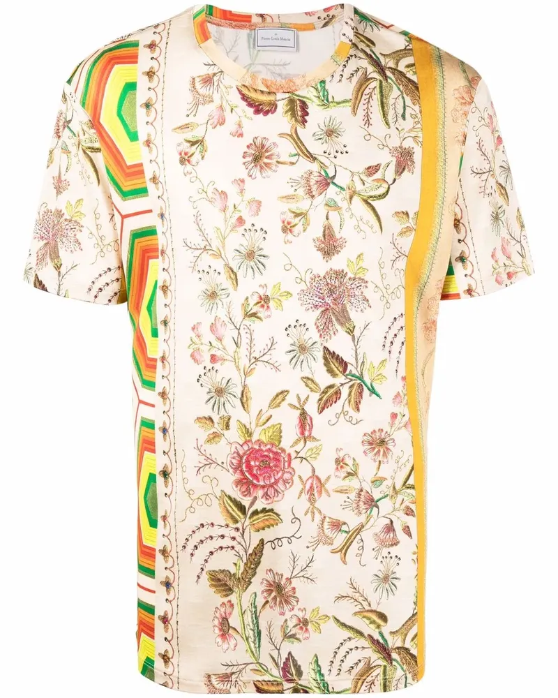 Pierre-Louis Mascia Febo T-Shirt mit Print-Mix - Nude Nude