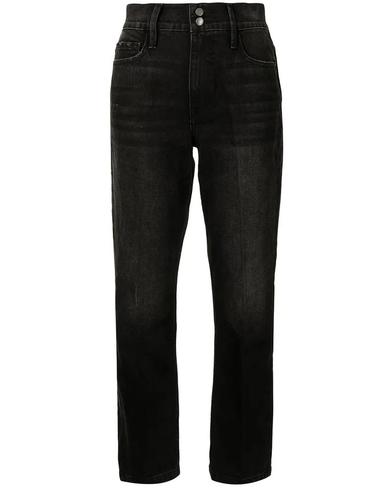 Frame Denim Gerade High-Rise-Jeans - Schwarz Schwarz