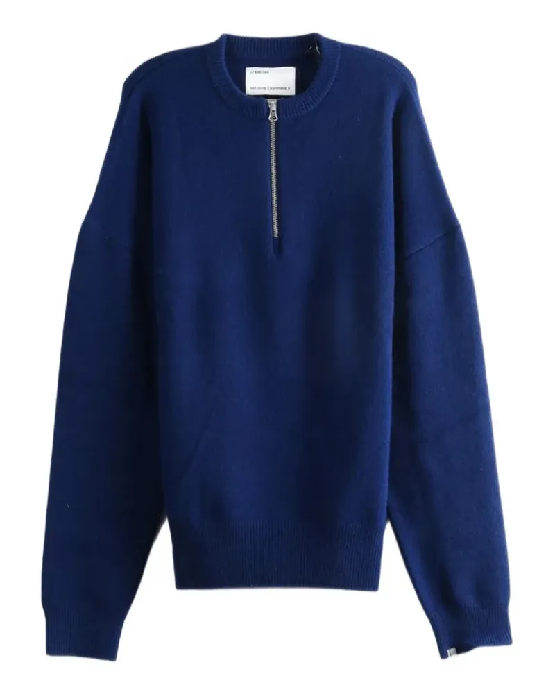 extreme cashmere quarter-zip dropped-shoulder sweater - Blau Blau