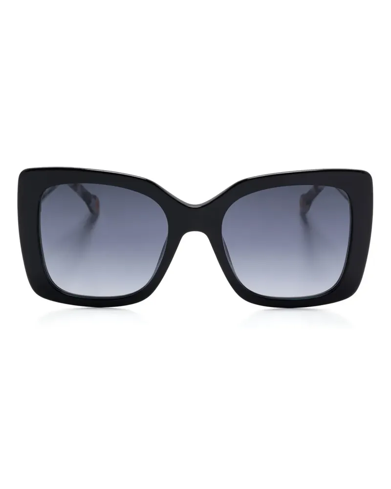 Carolina Herrera New York Sonnenbrille mit Oversized-Gestell - Schwarz Schwarz