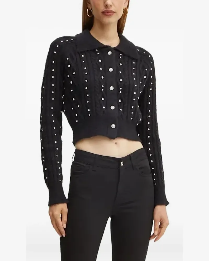 Silvian Heach Cardigan mit Zopfmuster - Schwarz Schwarz