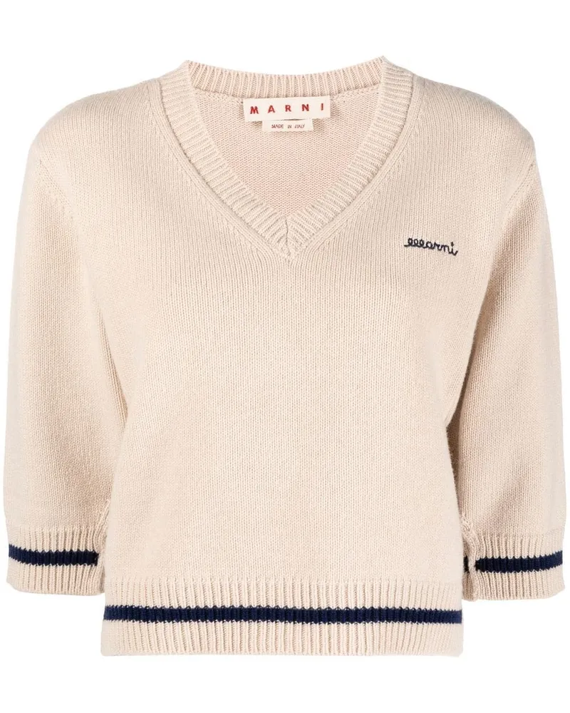 Marni Pullover mit Logo-Stickerei - Nude Nude