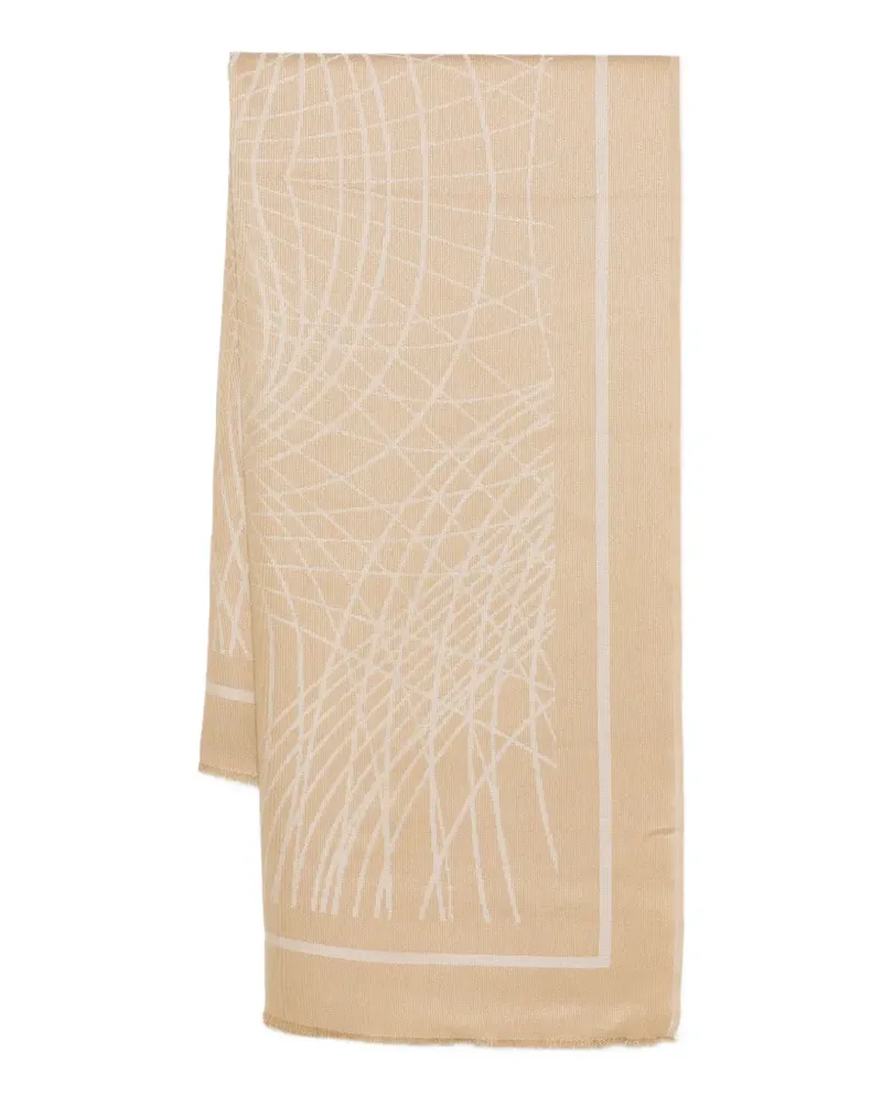 Elisabetta Franchi geometric-print scarf - Nude Nude