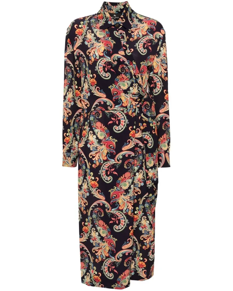 Etro Midikleid mit Paisley-Print - Blau Blau