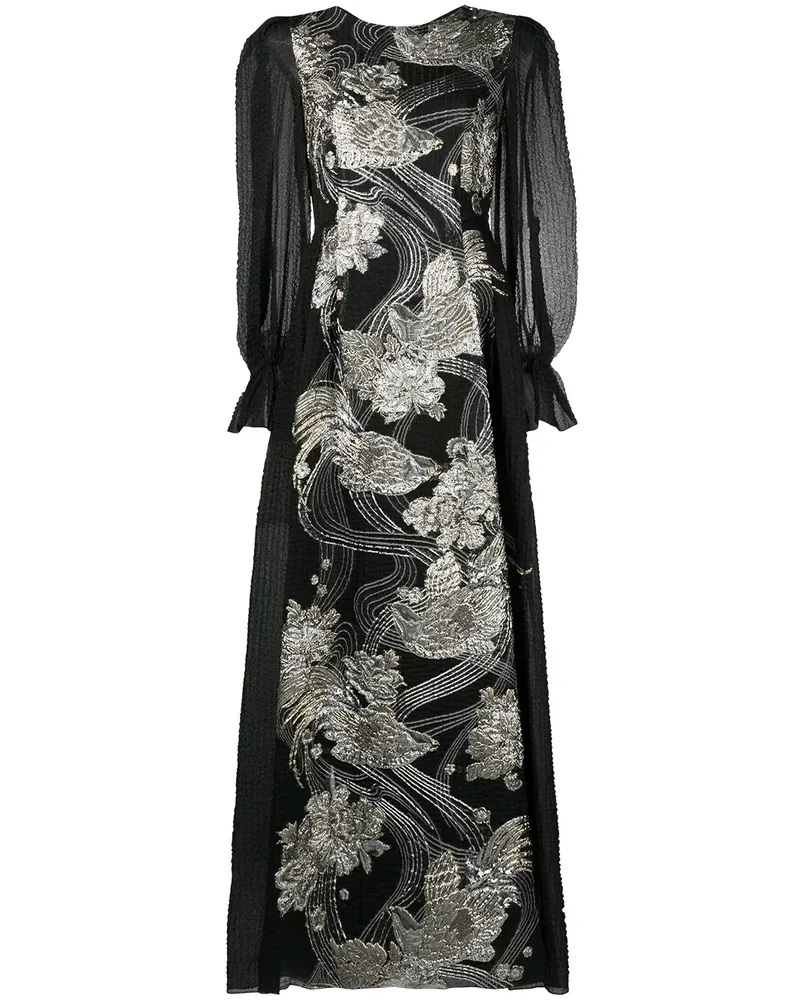 Alberta Ferretti Abendkleid mit Applikationen - Schwarz Schwarz