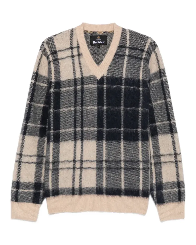 Barbour Hunham tartan-pattern sweater - Nude Nude