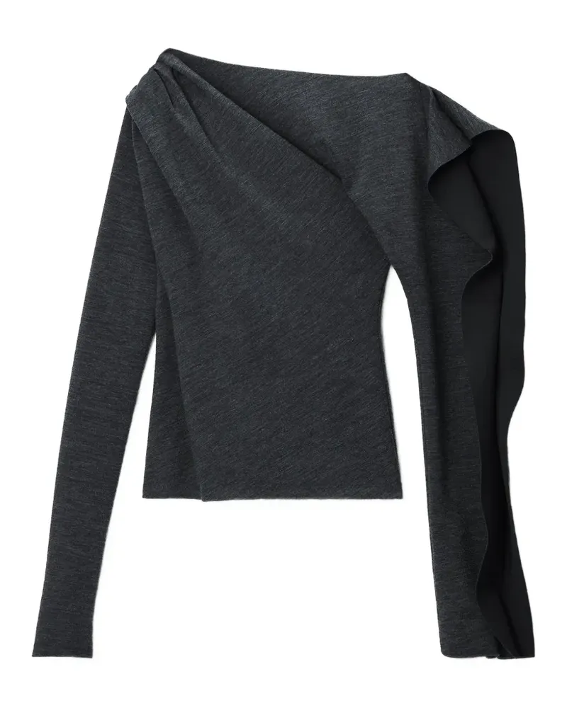Alexander Wang Schulterfreier Pullover mit Rüschen - Grau Grau