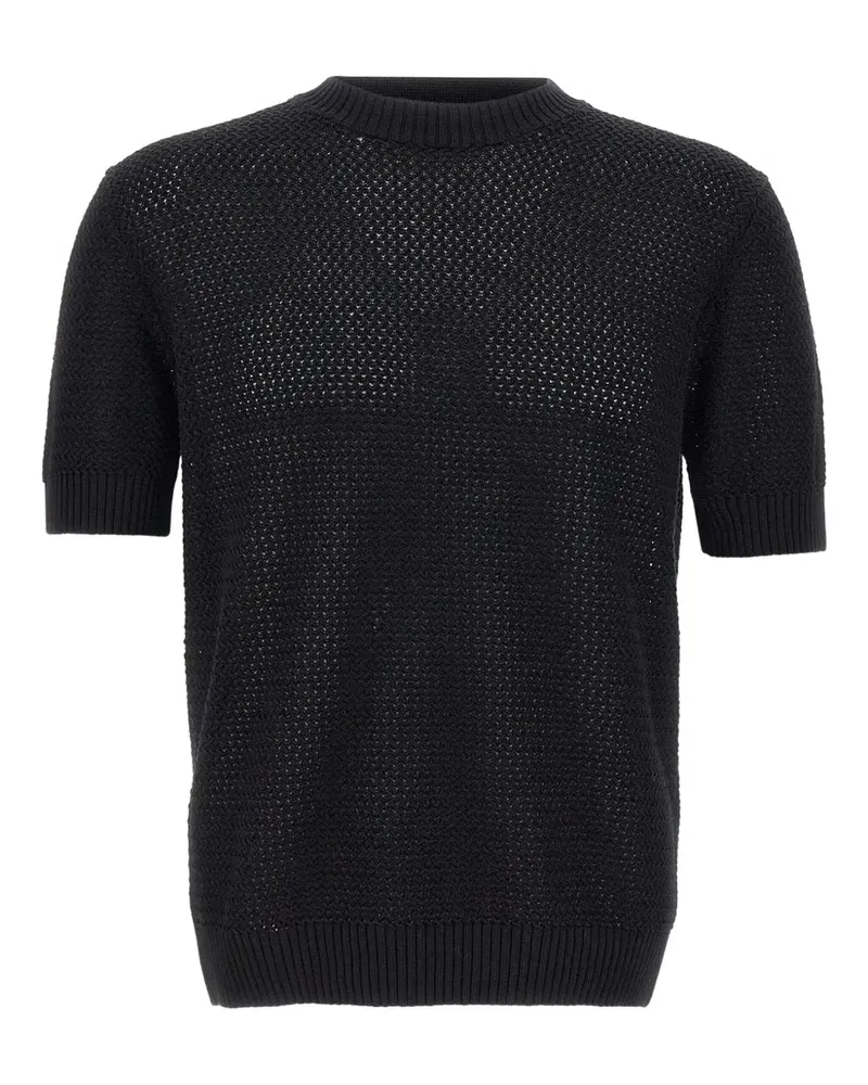 Filippo de Laurentiis Kurzärmeliger Pullover - Schwarz Schwarz