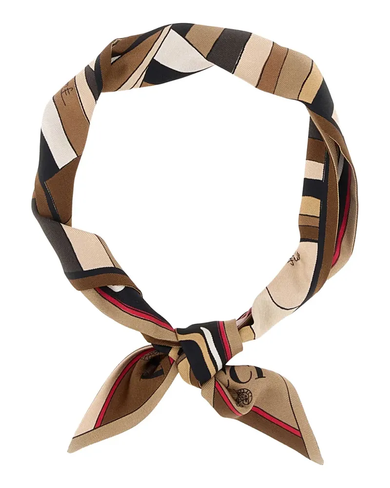 Emilio Pucci printed logo-detailed scarf - Braun Braun