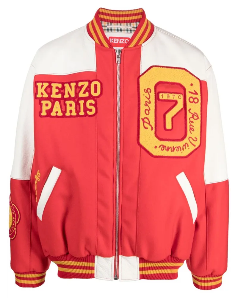 Kenzo Tiger Academy Bomberjacke mit Logo-Patch - Rot Rot