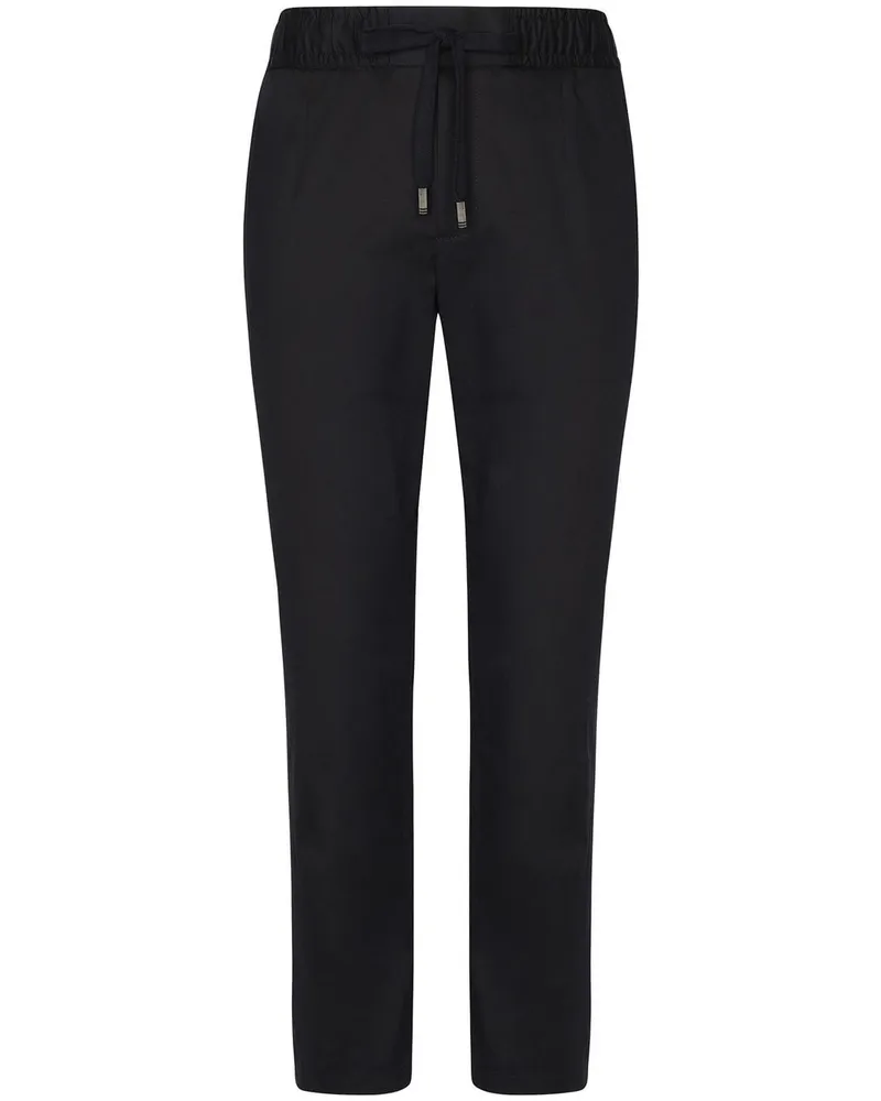 Dolce & Gabbana Jogginghose mit Logo-Schild - Schwarz Schwarz