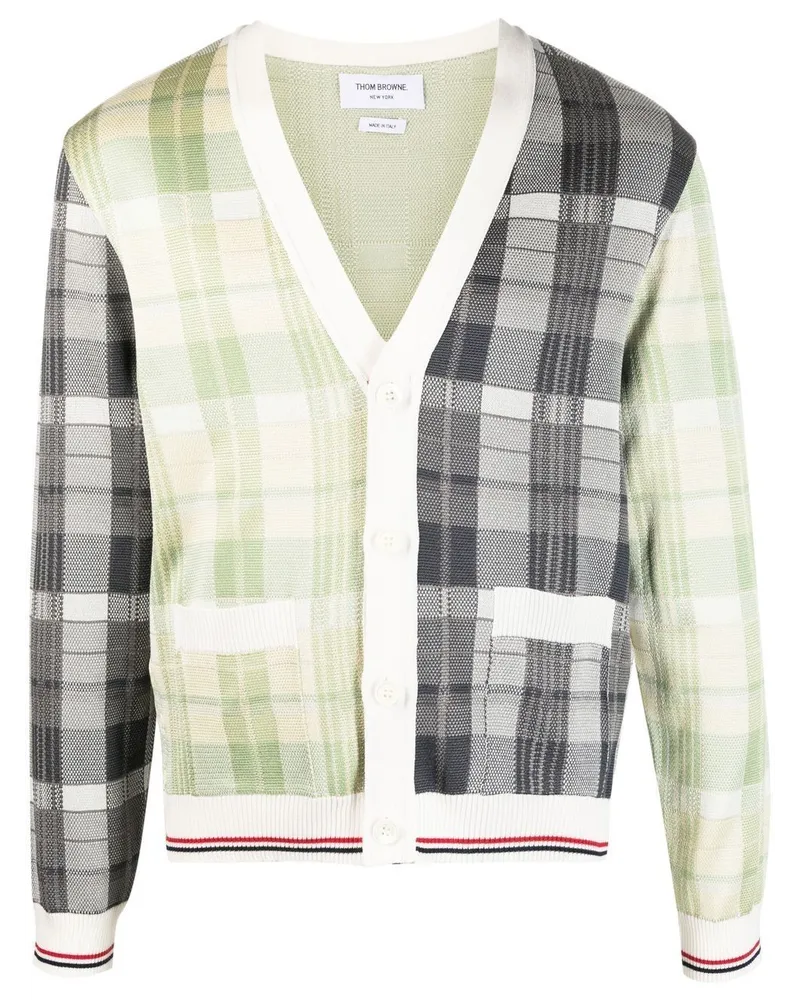 Thom Browne Karierter Cardigan - Weiß Weiß