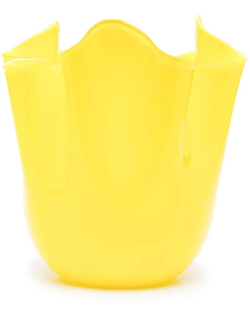 Fazzoletto Vase aus Muranoglas 24cm - Gelb