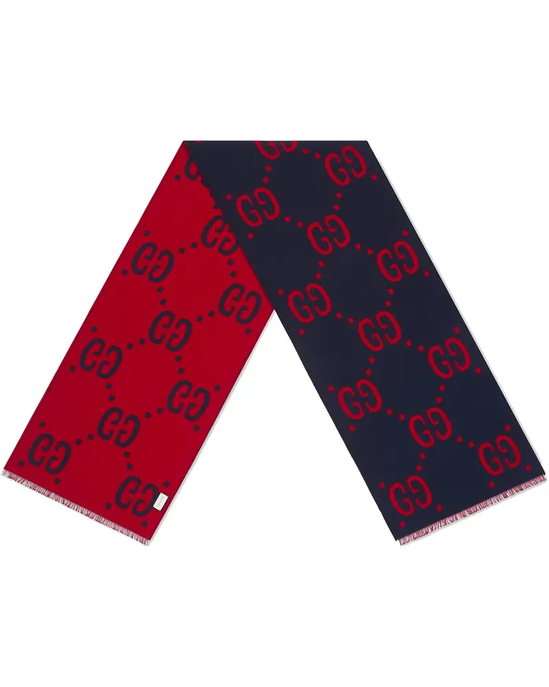 Gucci Jacquard-Schal mit Fransen - Blau Blau