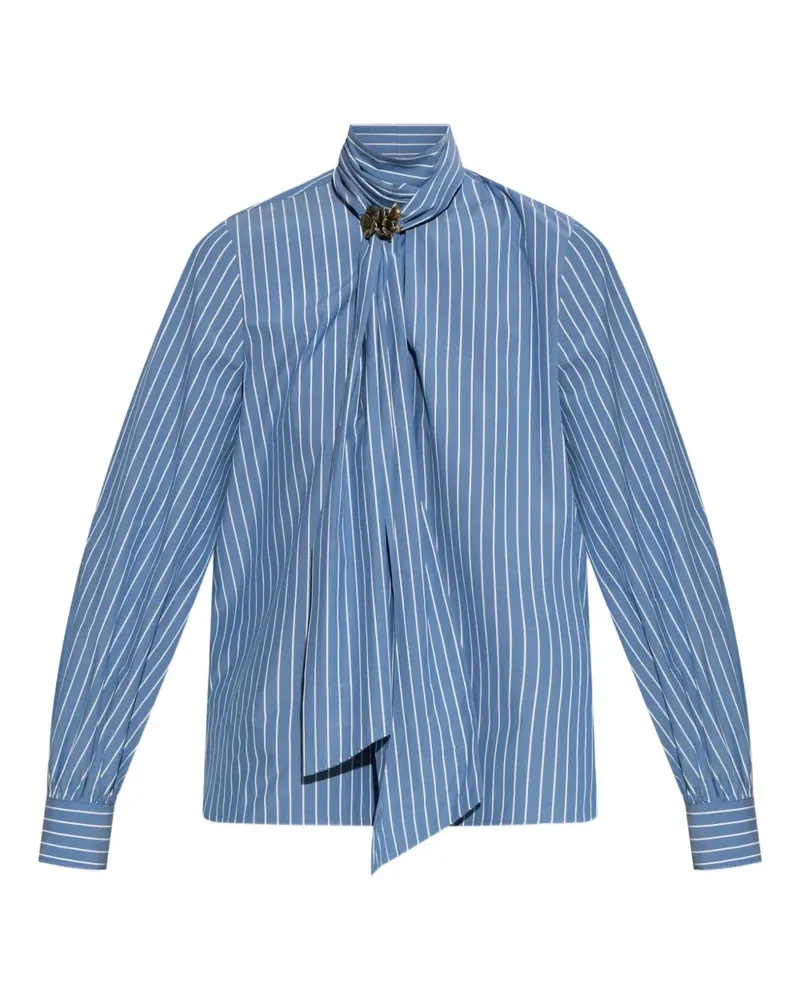 Max Mara Gestreifte Disco Bluse mit Blumendetail - Blau Blau
