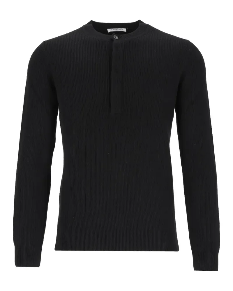 Al Duca D’Aosta 1902 Gerippter Pullover mit Knöpfen - Schwarz Schwarz