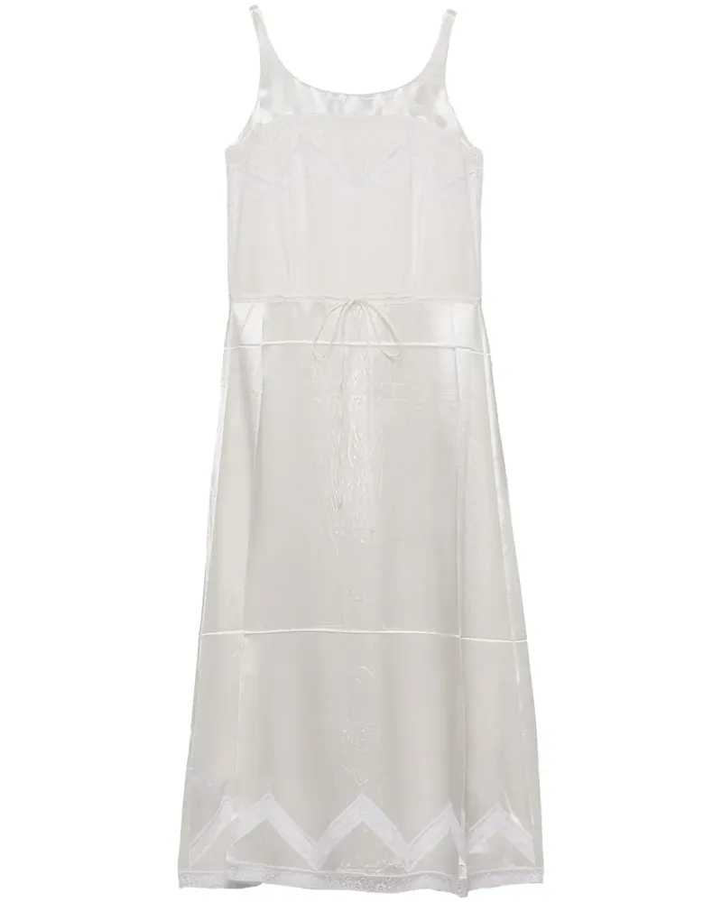 Prada Besticktes Midikleid - Weiß Weiß