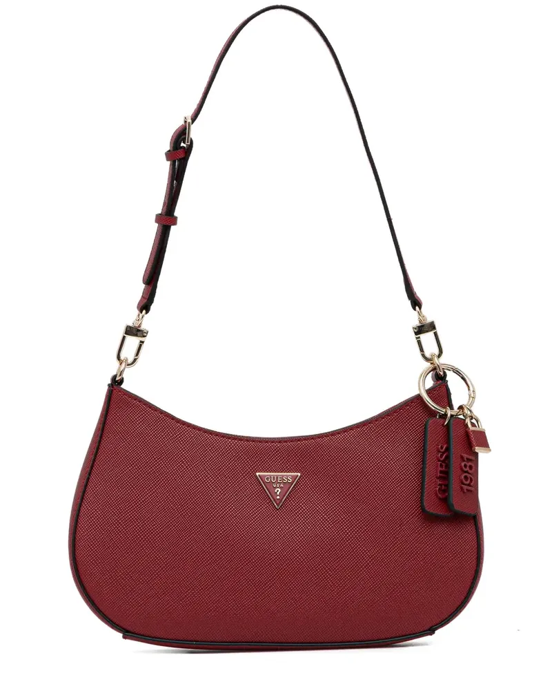 Guess Noelle Schultertasche mit Logo-Anhänger - Rot Rot