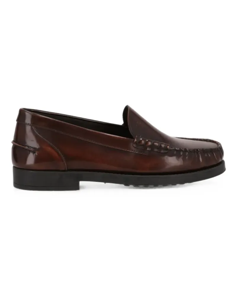 TOD'S slip-on leather loafers - Braun Braun