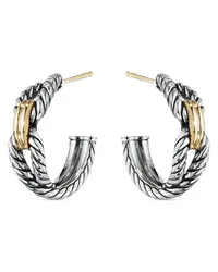 David Yurman 18kt Cable Loop Gelbgoldohrringe Silber