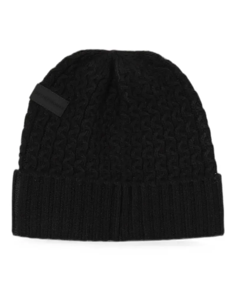 Emporio Armani cable-knit beanie hat - Schwarz Schwarz