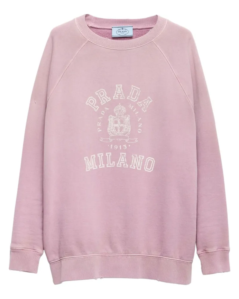 Prada Sweatshirt mit Logo-Print - Violett Violett