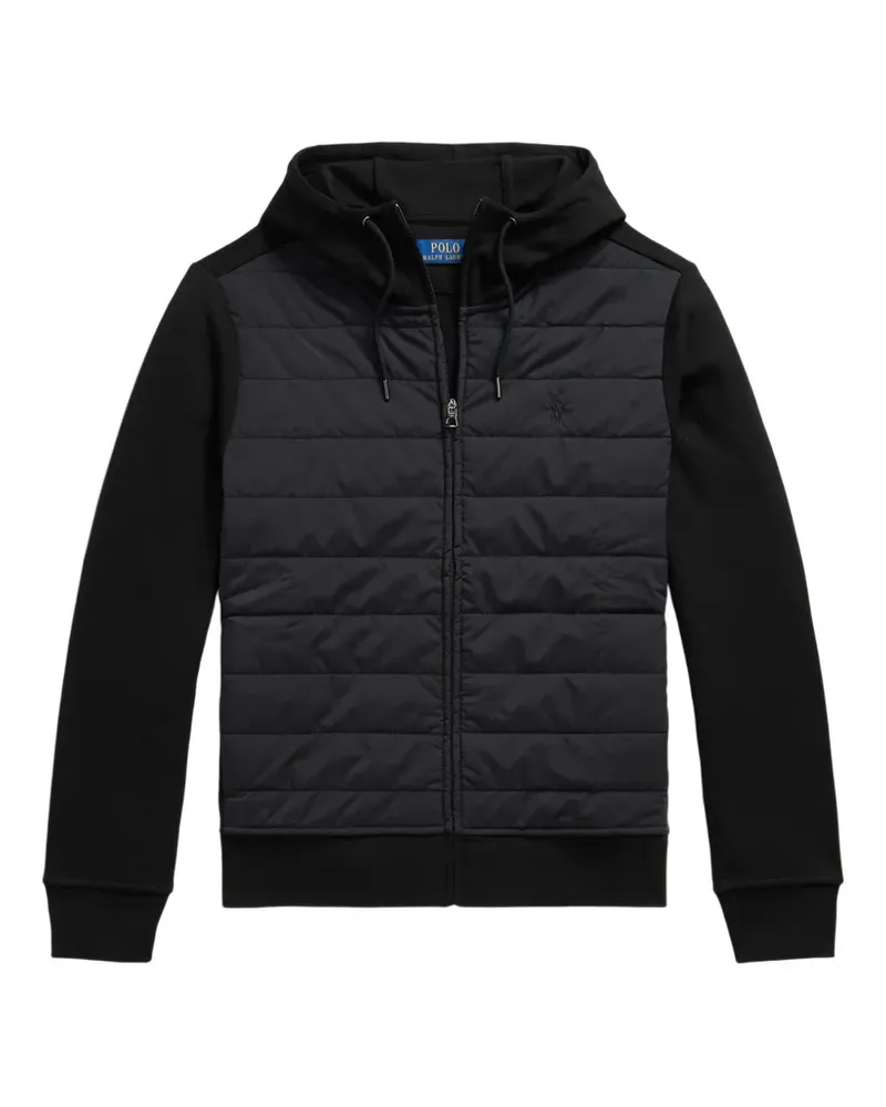 Ralph Lauren Hybrid Jacke mit Kapuze und Reißverschluss - Schwarz Schwarz