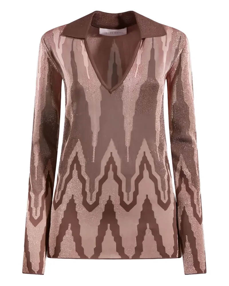 Circus Hotel geometric-pattern polo jumper - Braun Braun