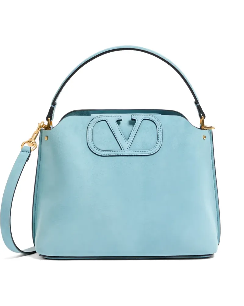 Valentino Garavani Fill Me suede hand bag - Blau Blau