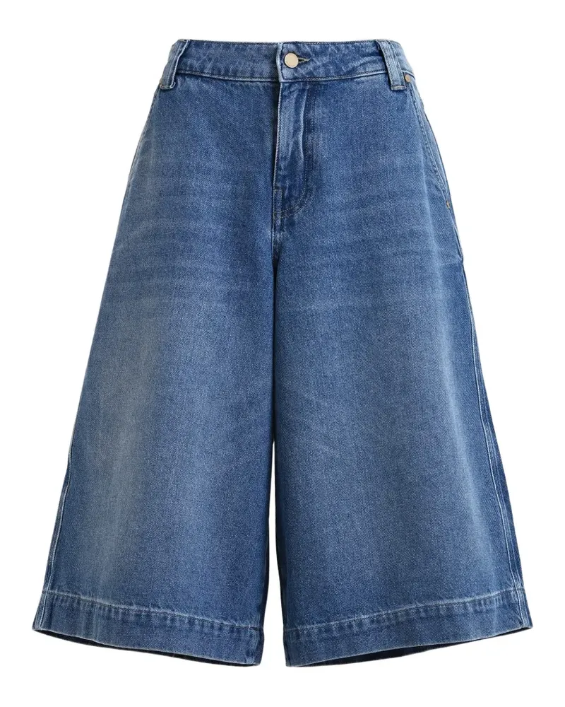 Essentiel Woodstock-embroidered denim shorts - Blau Blau