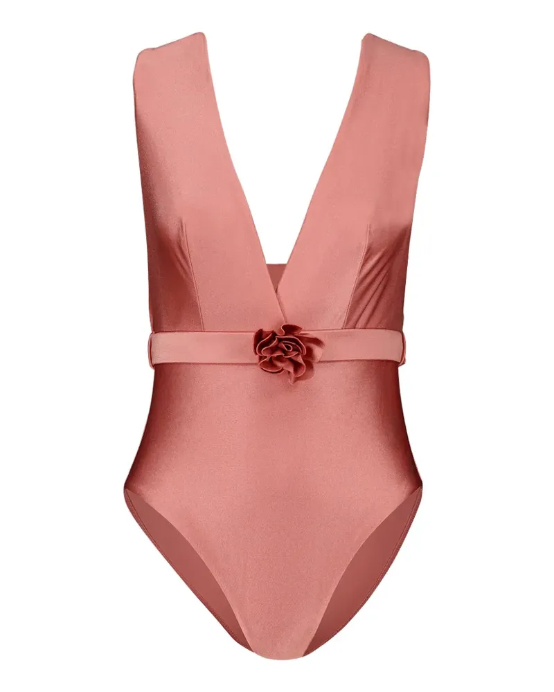 Zimmermann Lucky Badeanzug mit Blume - Rosa Rosa