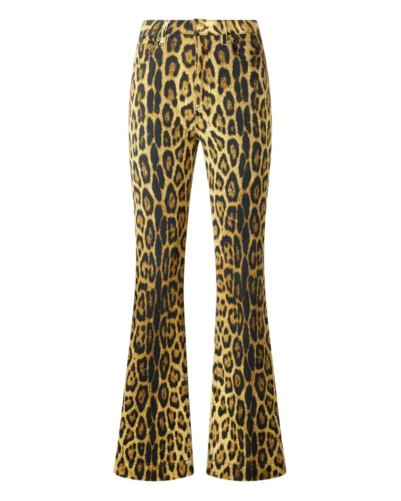 Roberto Cavalli Schlagjeans mit Jaguar-Print - Braun Braun