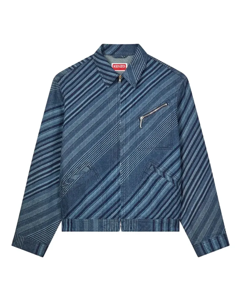 Kenzo Diagonal Stripe cotton jacket - Blau Blau