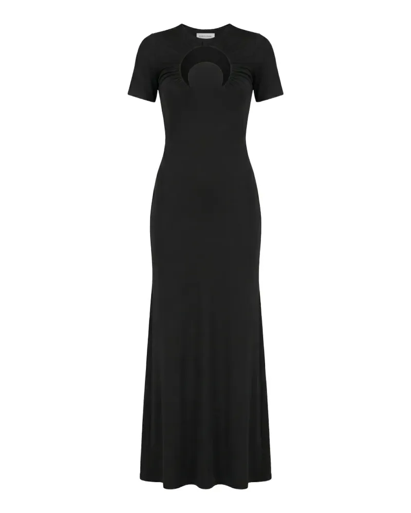 Marine Serre Moon gathered maxi dress - Schwarz Schwarz