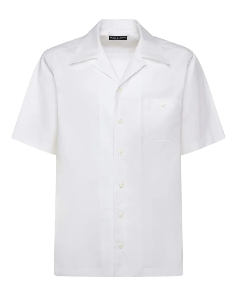 Dolce & Gabbana Revere-Hemd mit Brusttasche - Weiß Weiß