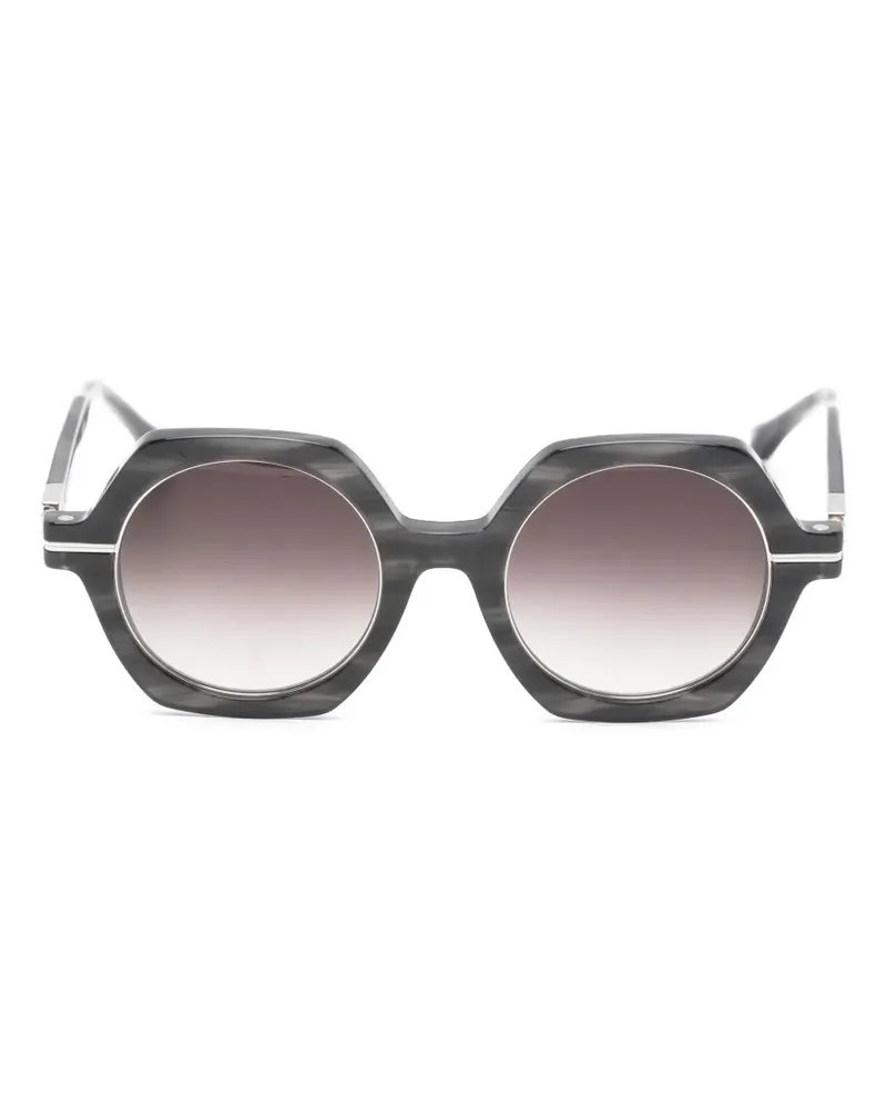 MATSUDA Geometrische M2072 Sonnenbrille - Grau Grau