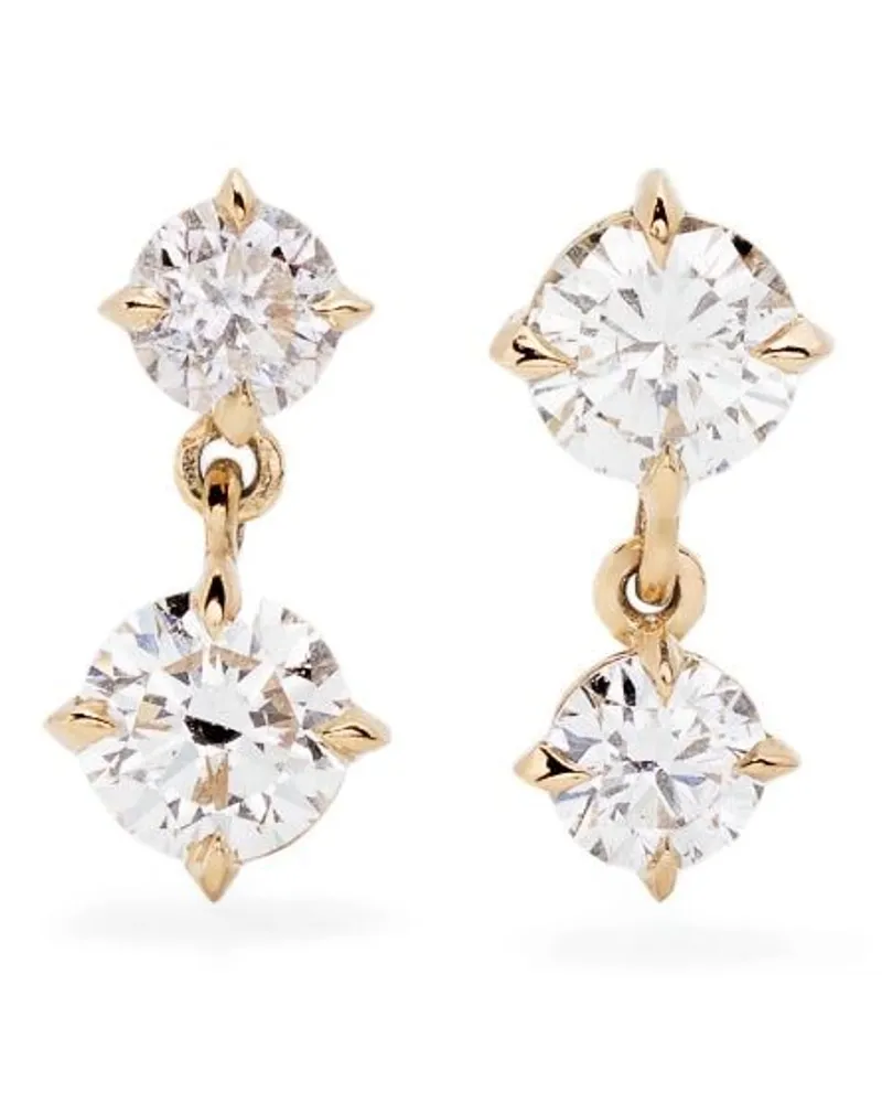 Lizzie Mandler 18kt Large Alternating Gelbgold-Hängeohrringe mit Diamanten Gold