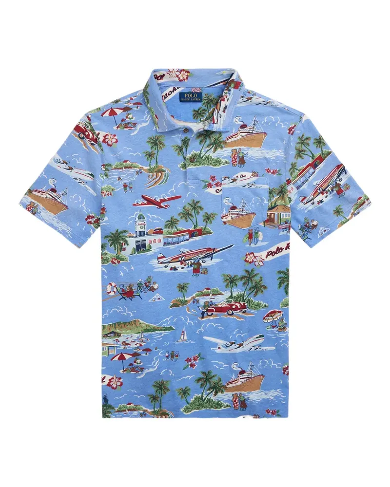 Ralph Lauren Poloshirt mit grafischem Print - Blau Blau