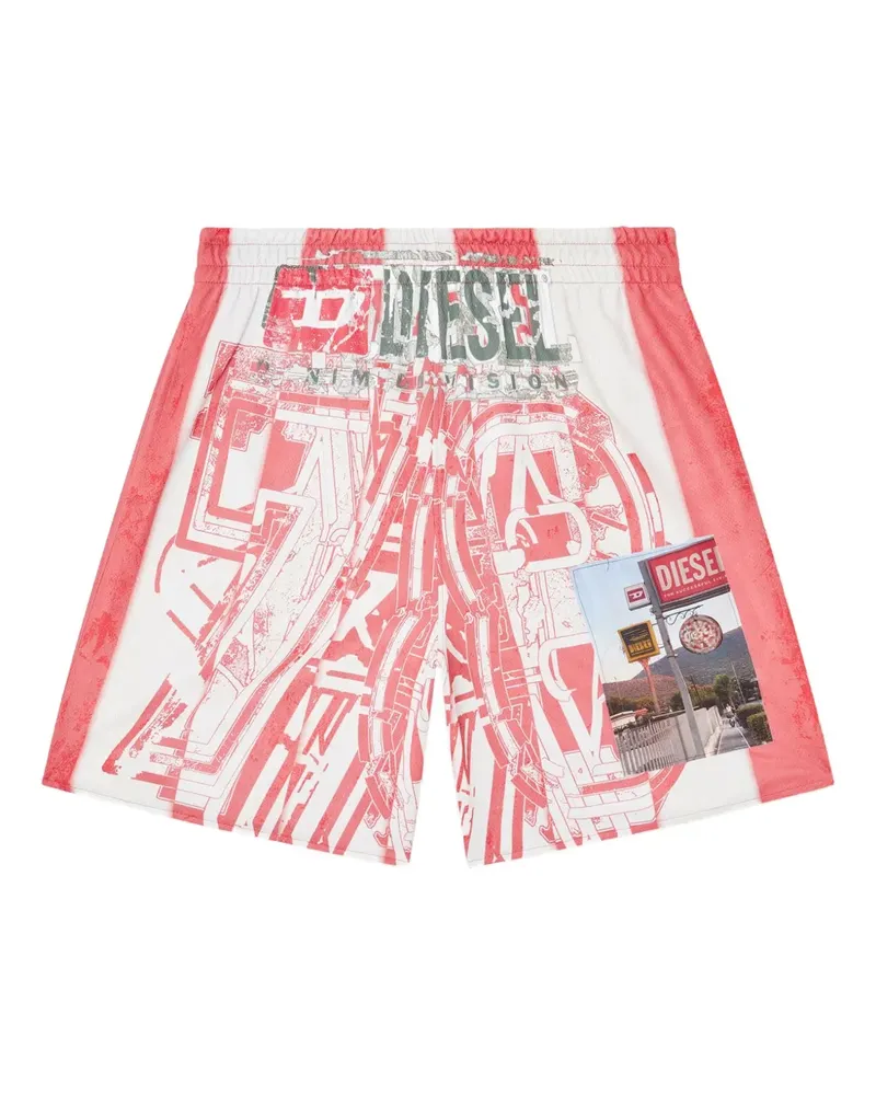 Diesel Kurt Shorts mit grafischem Print - Rot Rot