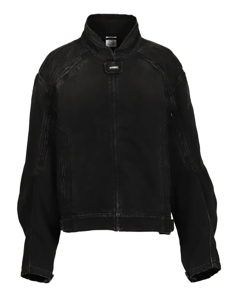 VETEMENTS Jeansjacke mit Einsätzen - Schwarz Schwarz