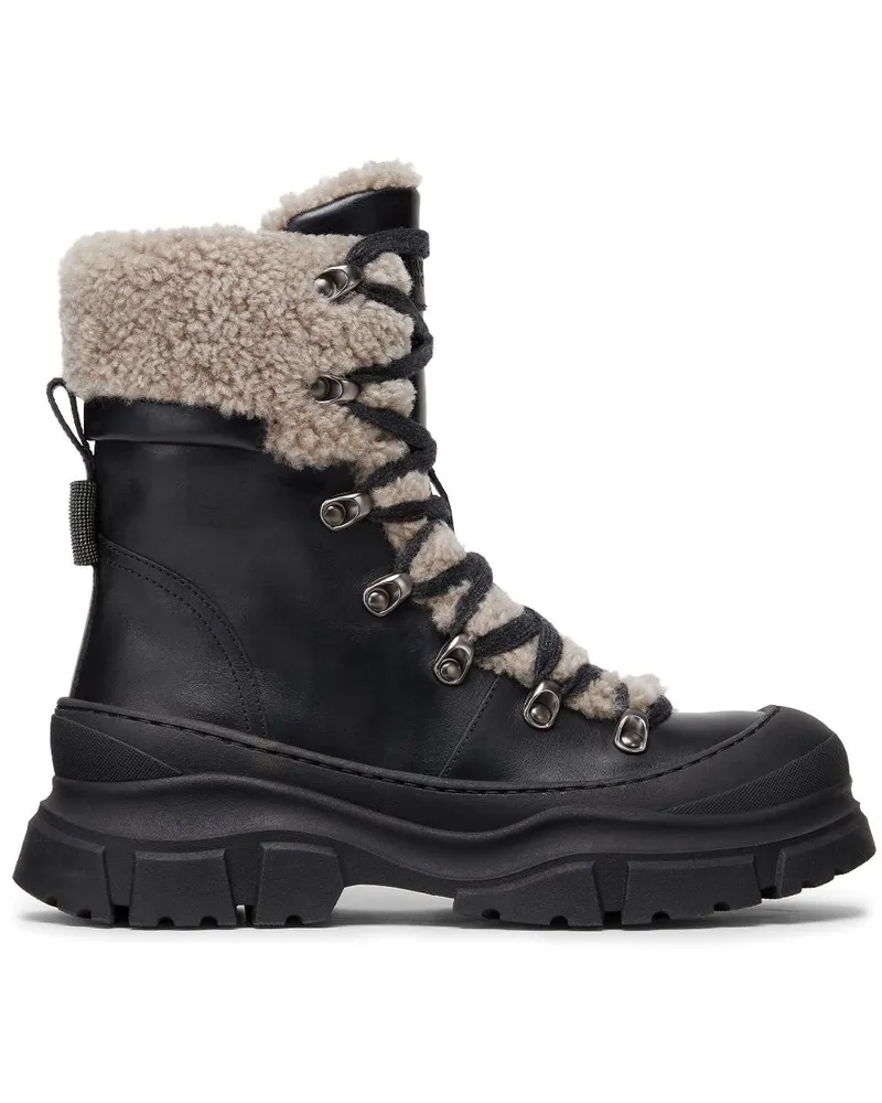 Brunello Cucinelli Stiefeletten mit Kontrasteinsatz - Schwarz Schwarz