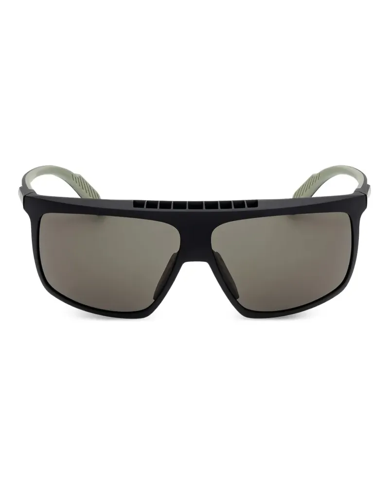 adidas matte-finish rectangle-frame sunglasses - Schwarz Schwarz