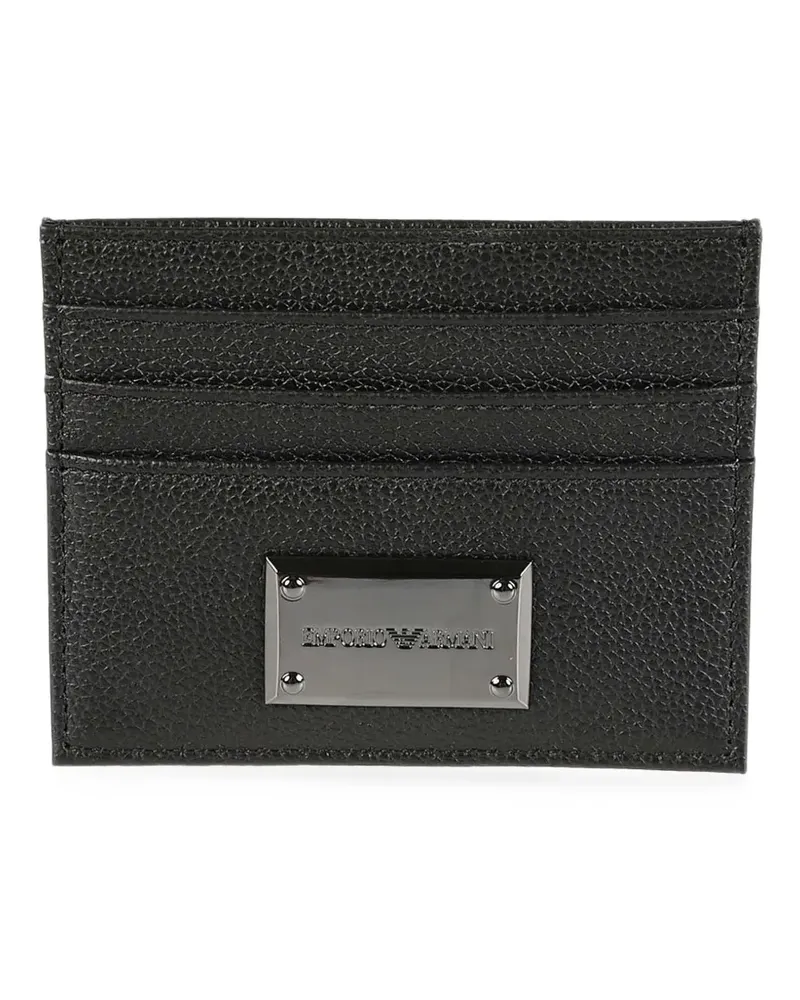 Emporio Armani Kartenetui mit Logo-Schild - Schwarz Schwarz