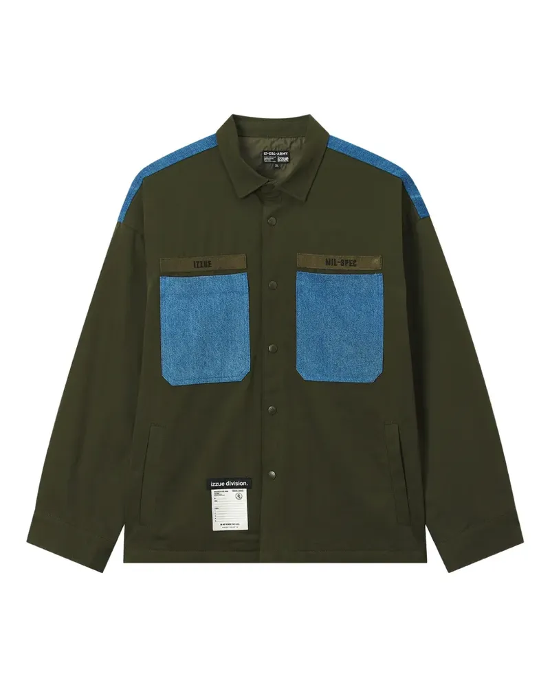 Izzue Jeansjacke mit Einsätzen - Grün Grün