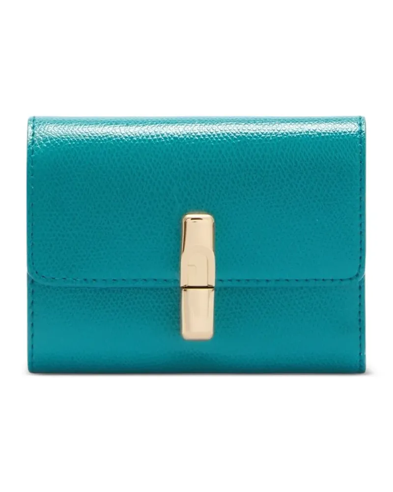 Furla Kleines Iride Portemonnaie aus strukturiertem Leder - Blau Blau