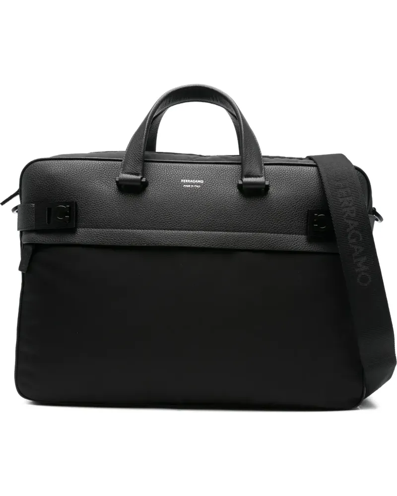 Ferragamo Laptoptasche mit Gancini-Motiv - Schwarz Schwarz