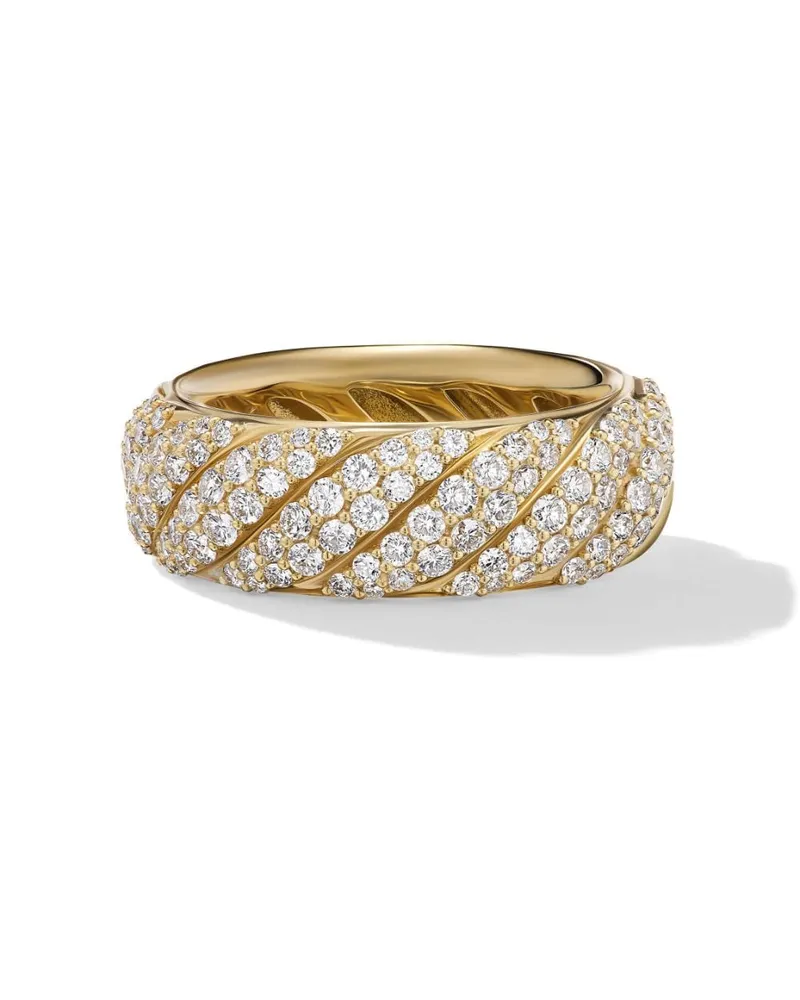 David Yurman 18kt Sculpted Cable Gelbgoldring mit Diamanten 7,5mm Gold