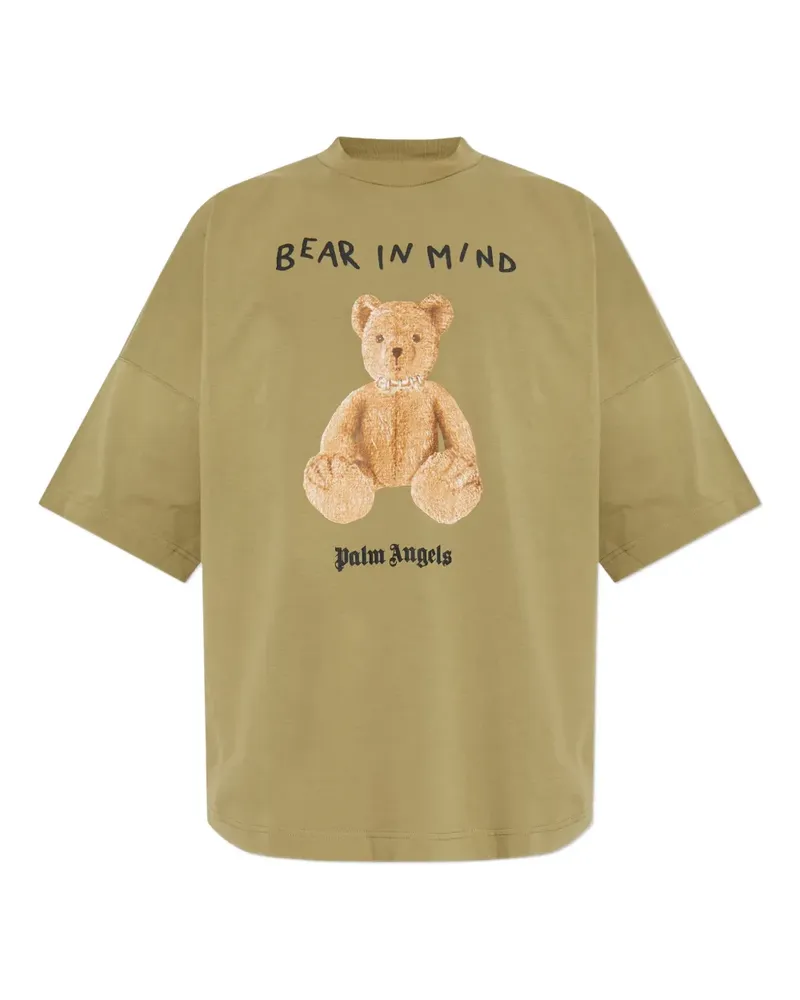 Palm Angels T-Shirt mit Bärengrafik - Grün Grün