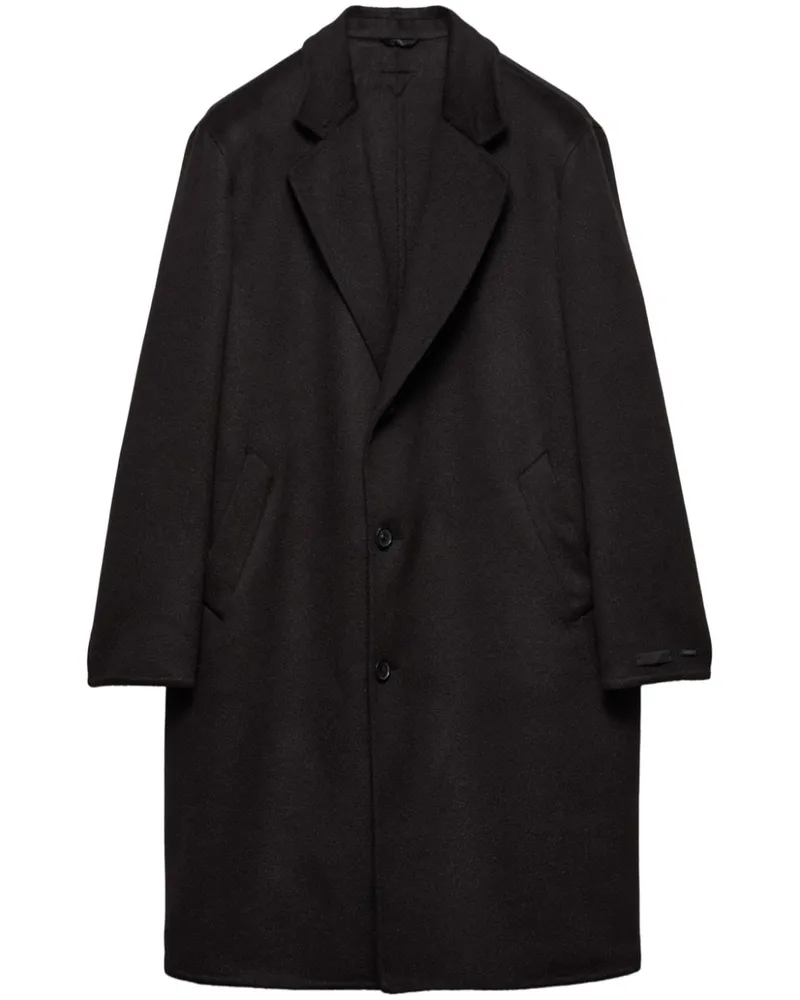 Prada Einreihiger Mantel - Schwarz Schwarz