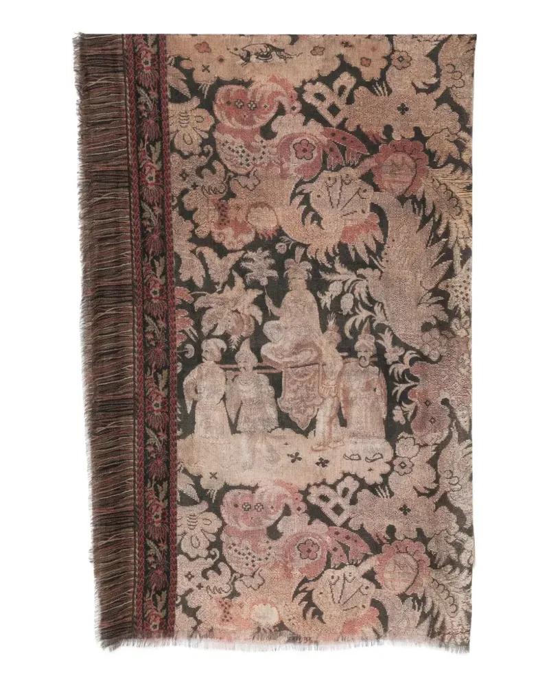 Pierre-Louis Mascia jacquard-woven fringed scarf - Schwarz Schwarz
